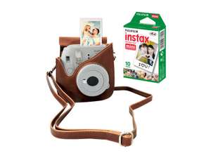 Pack appareil photo instantané Fujifilm Instax Mini 9 (blanc) - avec étui de protection + lot de 10 films instantanés