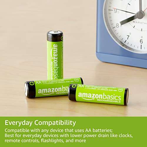 Lot de 24 piles rechargeables Amazon Basics - AA, 2000 mAh