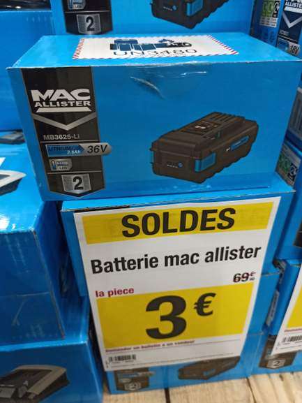 Batterie Li-Ion Mac Allister MB3625-Li - 36V, 2.5Ah (ou Chargeur au même prix) - Mazères-Lezon (64)
