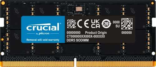 Mémoire PC Portable Crucial RAM CT32G48C40S5 - 32Go DDR5, 4800MHz CL40