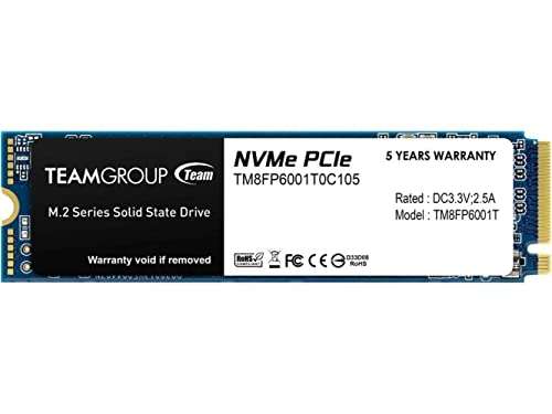 SSD interne M.2 NVMe TeamGroup MP33 - 1 To, PCIe 3.0, TLC (TM8FP6001T0C101)