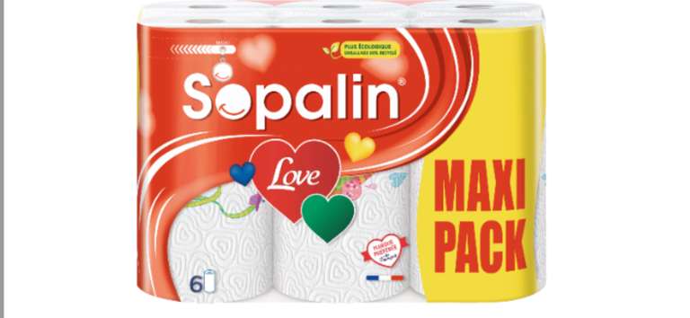 Maxi pack 6 rouleaux d'essuie-tout Sopalin Love