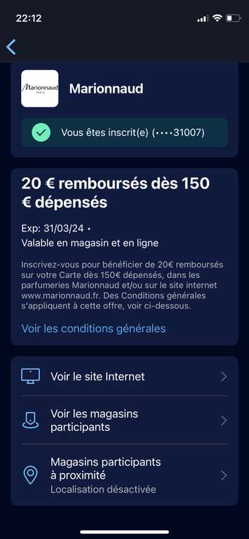 [ODR Client American Express] 20€ de Remboursé dès 150€ d'Achat chez Marionnaud