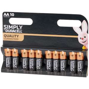 Piles Duracell Simply AA - 10 pièces
