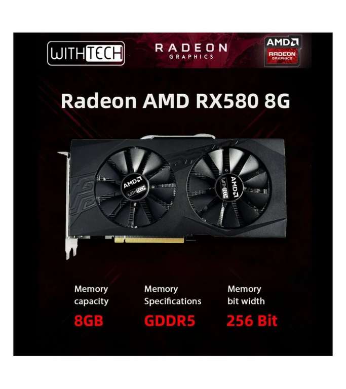Carte graphique Withtech AMD Radeon RX 580 8Go GDDR5