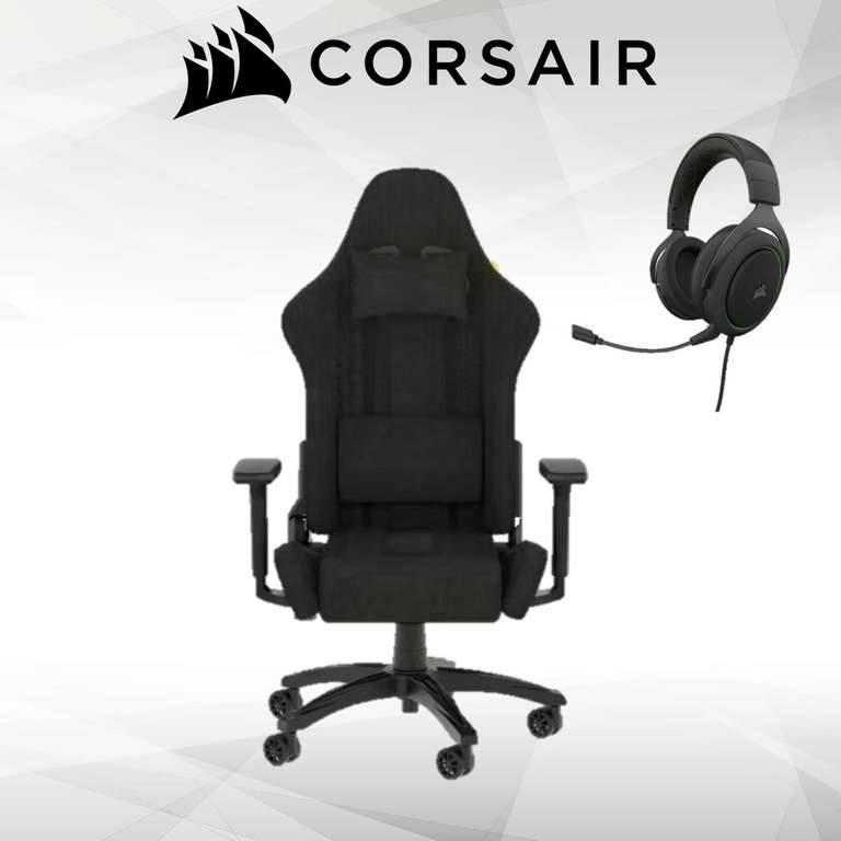 Siège gamer inclinable Corsair TC100 + casque gaming Corsair HS 50 Pro