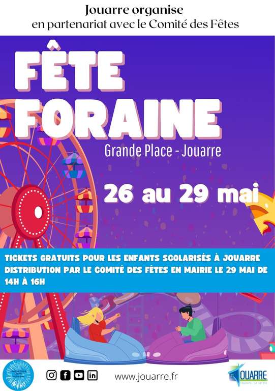 [Habitants] Distribution gratuite de tickets pour la Fête foraine aux enfants scolarisés - Jouarre, Othis (77)