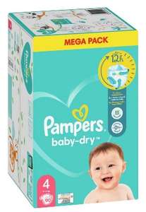 Mega Pack de Couches Pampers Baby Dry - Différentes Tailles (via 17,82€ sur la Carte de Fidélité + BDR + ODR)
