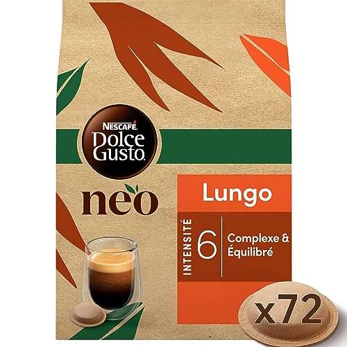Paquet de 72 Dosettes de café Nescafé Dolce Gusto Neo Lungo / Seulement pour la machine NEO