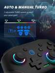 Manette sans fil Data Frog pour Nintendo Switch / PC - Gyroscope 6 axes, Vibrations, RGB, Fonction Turbo