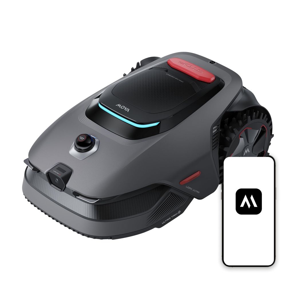 Robot tondeuse sans fil MOVA LiDAX Ultra 1600 – Navigation LiDAR 3D, IA, 4G et coupe bordures haute précision