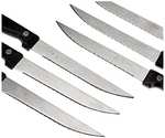 Lot de 6 couteaux à steak en acier Inoxydable/ABS Le Couteau du Chef - noir
