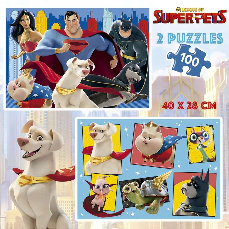 Lot de 2 Puzzles pour Enfants de 100 pièces EDUCA, DC League of Super-Pets