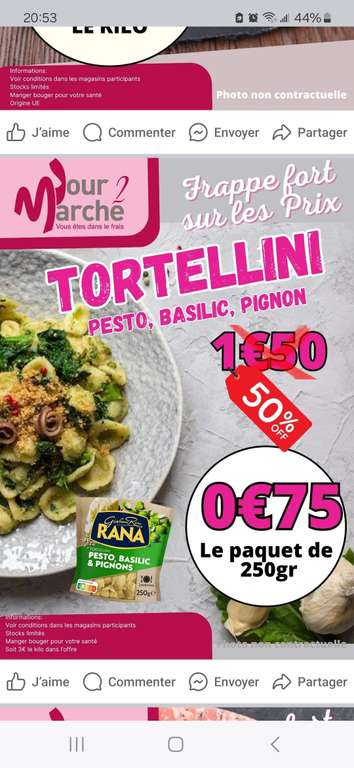 Tortellini Pesto Basilic Pignon Rana - J2M de Albi (81)
