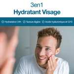 [Prime] Crème Hydratante Visage Homme Bio Sapiens Barbershop 80ml - Visage & Barbe, Acide hyaluronique + Q10, Anti Ride, Fatigue, Cernes