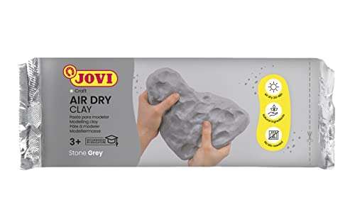 Pâte à Modeler Jovi Air Dry - 1Kg, autodurcissante à Base d'argile Humide, Séchage à l'air sans Four, Couleur Gris