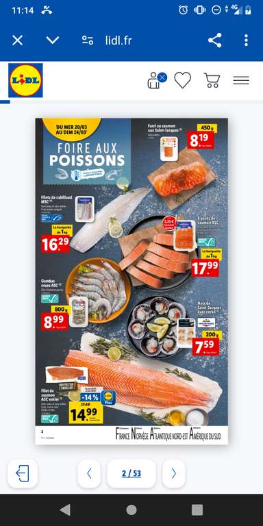 [via Coupon Lidl Plus] Filet de saumon non fumé - 1kg