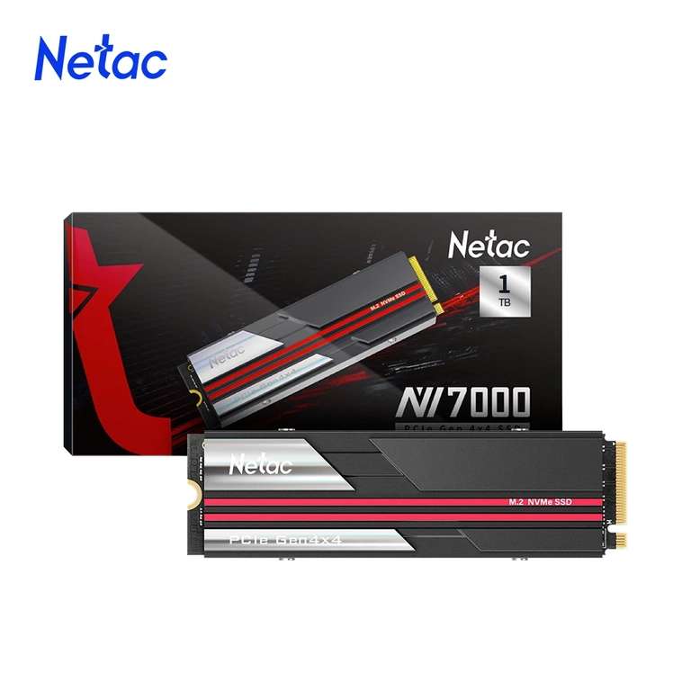 SSD interne M.2 NVMe 4.0 Netac - 2 To, Dissipateur inclus, Compatible PS5