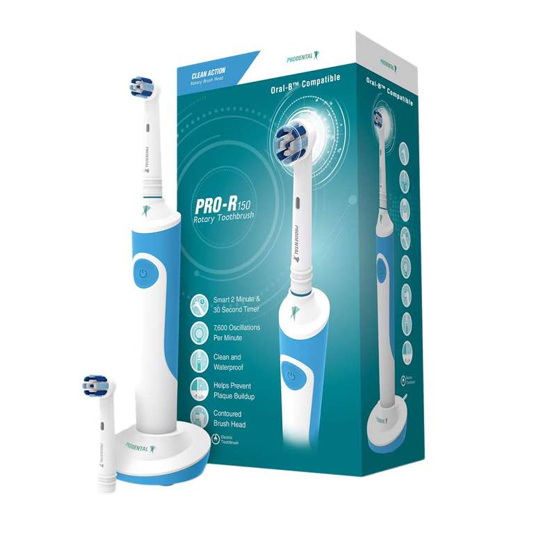 Brosse à dents électrique Prodental Pro-R150 Clean Action (2 brossettes + socle induction)