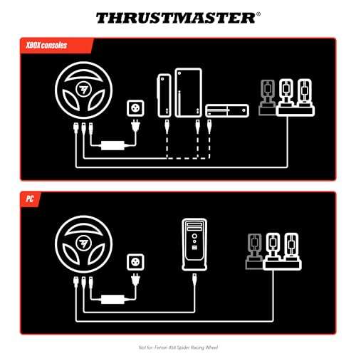 Volant de course à retour de force Thrustmaster T128 + pédales magnétiques pour Xbox Series X|S, Xbox One, PC