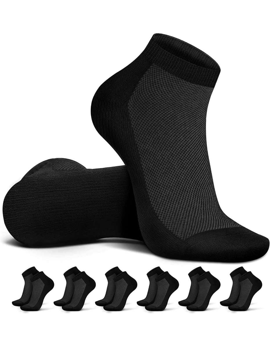 Ueither Lot de 6 paires Chaussettes de Sport pour Homme Confortable Coton chaussettes basses