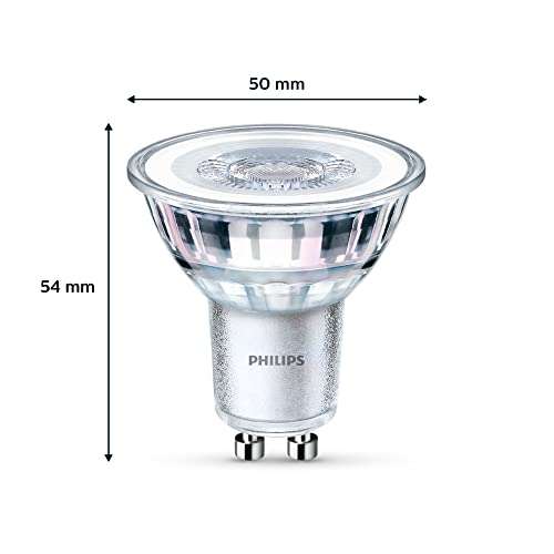 Lot de 6 ampoules LED Philips Spot GU10 Eyecomfort - 50W, Blanc Chaud