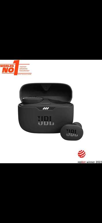 Écouteurs intra-auriculaires sans fil JBL TWS Tune 130NC - avec réduction de bruit, blanc ou noir