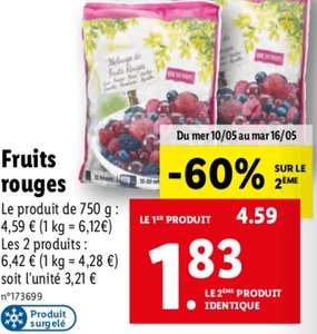 Lot de 2 Sachets de Fruits Rouges Surgelés - 1.5 Kg (750g x 2)