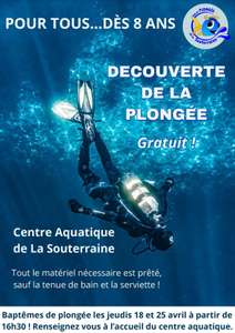 Baptême de plongée gratuit au Centre Aquatique du Pays Sostranien - La Souterraine (23)