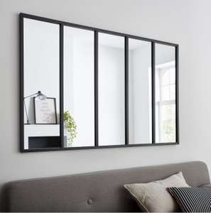 Miroir style atelier - noir, 140 × 90 cm