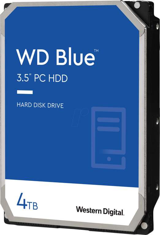 Disque dur interne 3.5" Western Digital WD Blue - 4 To, 5400 tr/min (WD40EZAZ)