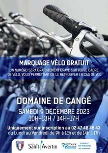 Marquage antivol de vélo gratuit sur inscription - Saint-Avertin (37)