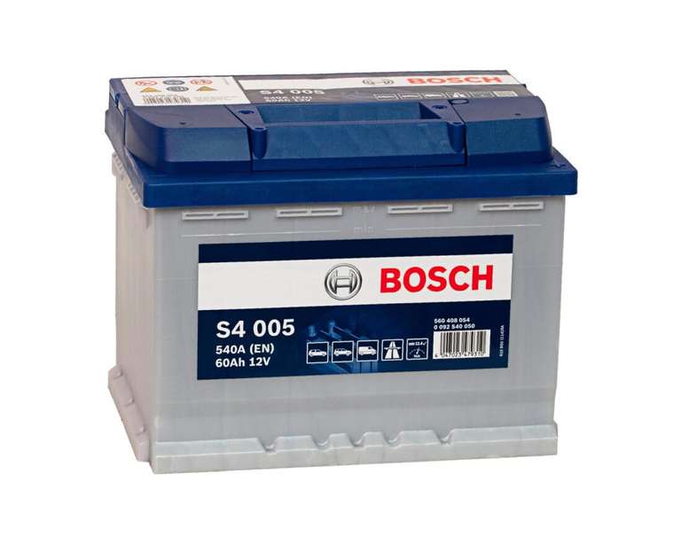 Batterie de voiture Plomb-Acide Bosch S4005 - 12V, 60A/h, 540A