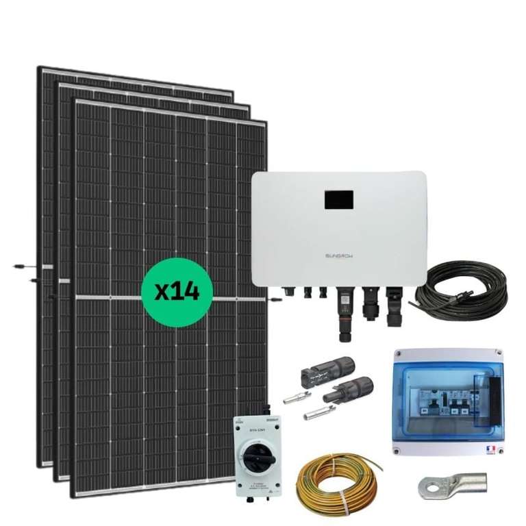 Kit solaire 5810W - 14 panneaux au choix + armoire SUNBOX 5000W + 2  batteries PYLONTECH - all