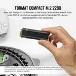 SSD interne M.2 NVMe Corsair MP600 Pro LPX - 1 To, 7100-5800 Mo/s, Dissipateur inclus, Compatible PS5 (‎CSSD-F1000GBMP600PLP)