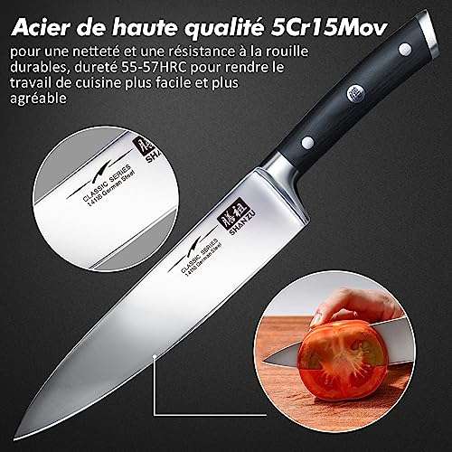 Couteau de Chef - SHAN ZU - Acier Inoxydable Allemagne 1.4116