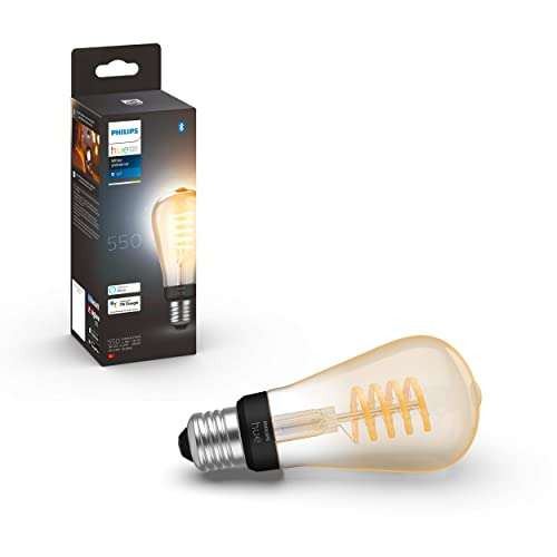 Ampoule LED connectée Philips Hue White ambiance filament Edison (ST64) - E27, 7 Watts (550lm)