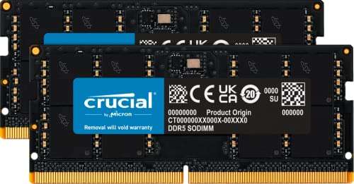 Crucial - 2 x 8 Go (16 Go) - DDR5 4800 MHz - CL40 - Mémoire Crucial sur