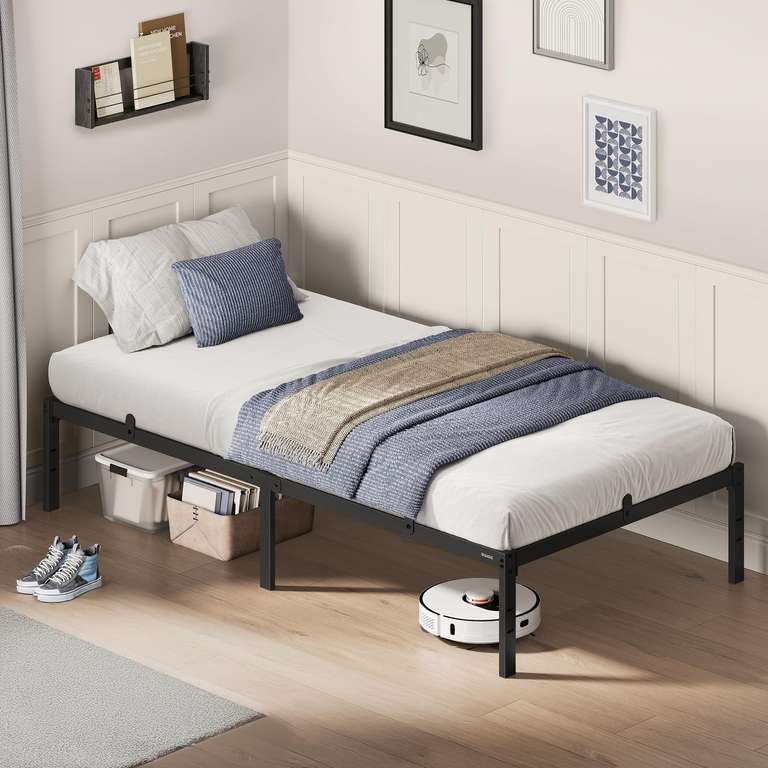Sommier coffre 180 x 200 cm king size Noir - Avec pieds - HESTIA de Ysmée