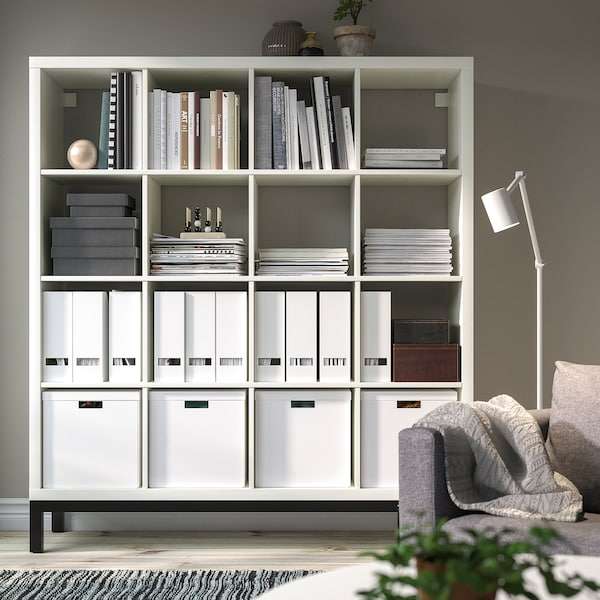 [IKEA Family] Étagère Kallax avec support, blanc/noir, 147x164 cm