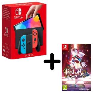 Console Nintendo Switch OLED avec paire de Joy-Con + 1 jeux-vidéo au choix - Ex: Balan WonderWorld (via 50€ sur la carte) - Quimperlé (29)