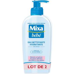 Lot de 2 Eau nettoyante hydratante pour bébé Mixa Bebe - 2x250ml, Auchan Montgeron (91)