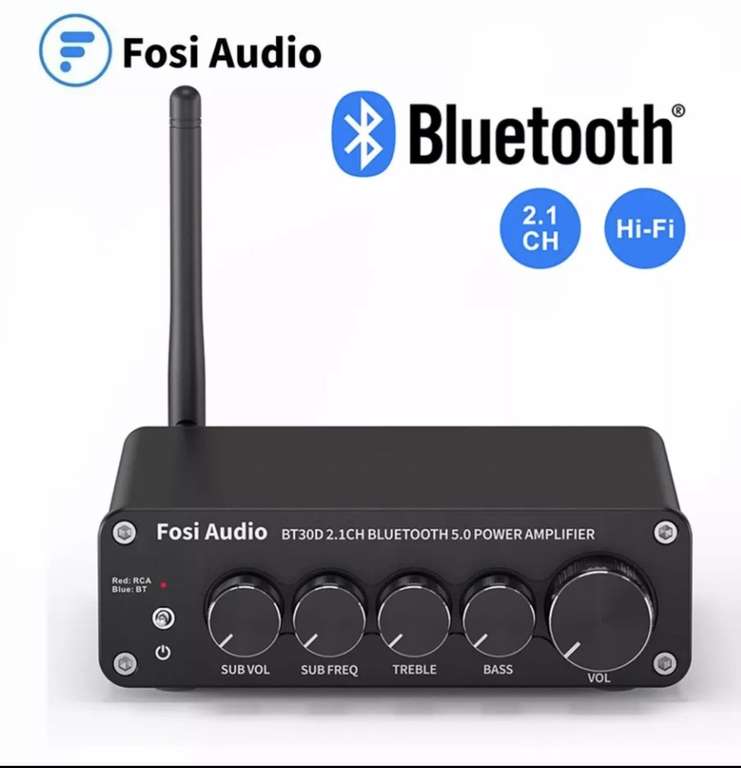 Sélection d'amplificateurs en promo , par exemple le Fosi Audio BT30D - Bluetooth 5.0, avec 2.1 canaux 50W x 2 + 100W