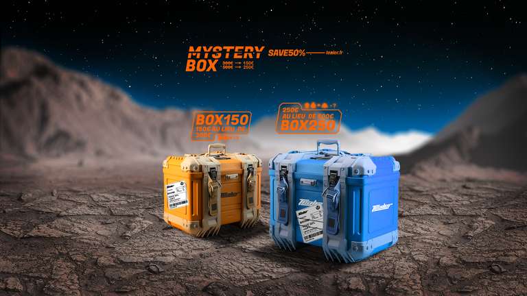 Mystery Box Tealer de 300€ à 150€ et de 500€ pour 250€