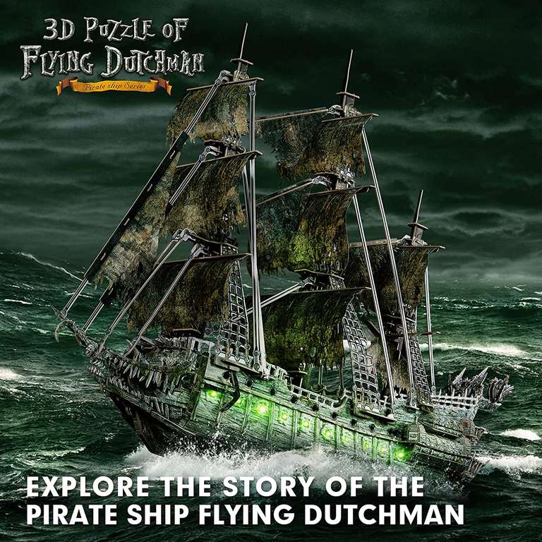 Puzzle 3D CubicFun avec LED - Bateau Pirate Hollandais Volant, 360 pièces (entrepôt Pologne)