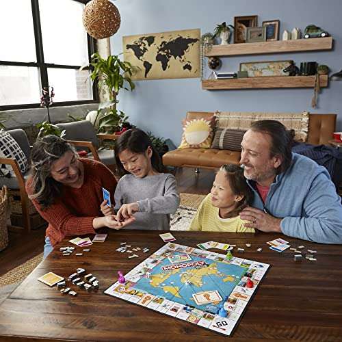 Hasbro Gaming Monopoly Voyage Autour du Monde - Jeu de société pour Famille  et Enfants, Pions-tampons encreurs, Plateau de Jeu effaçable à Sec, 8 Ans  et Plus, Multicolore : : Jeux et