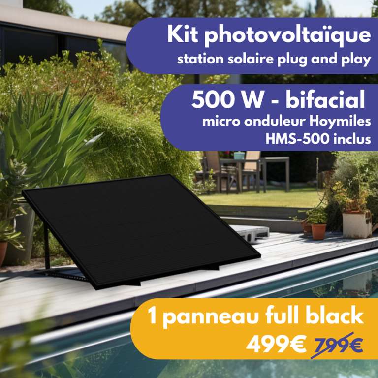 Kit panneau solaire Bifacial Plug And Play - 500W, 1 Panneau VSIFB505 (materfrance.fr)