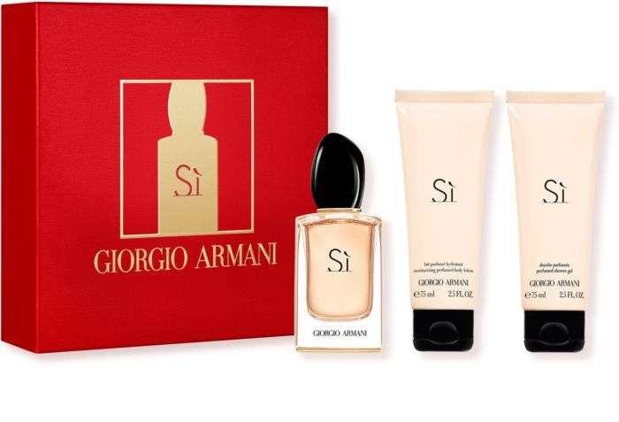 Coffret Giorgio Armani - eau de parfum (50 ml) + gel-douche (75 ml) + lait de corps (75 ml) + 3 échantillons aux choix gratuit
