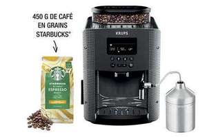 Machine à café Expresso avec broyeur Krups Essential YY4539FD + 1 paquet de Café