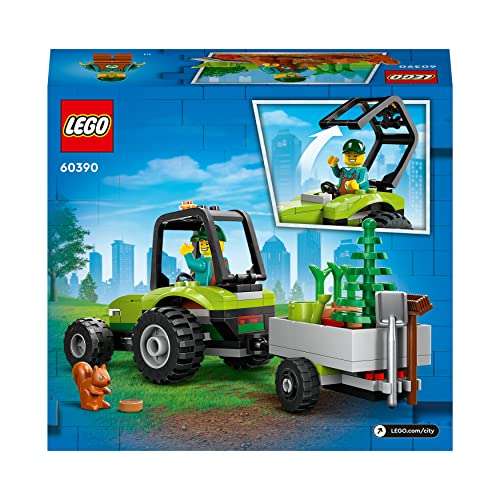LEGO 60390 City Le Tracteur Forestier, Remorque, Véhicule Agricole, Figurines Animaux et Minifigurine Jardinier